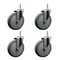 Service Caster 6 Inch Gray Polyurethane Wheel Swivel 58 Inch Threaded Stem Caster Set Service Caster SCC-TS20S614-PPUB-58212-4 - alternate 1